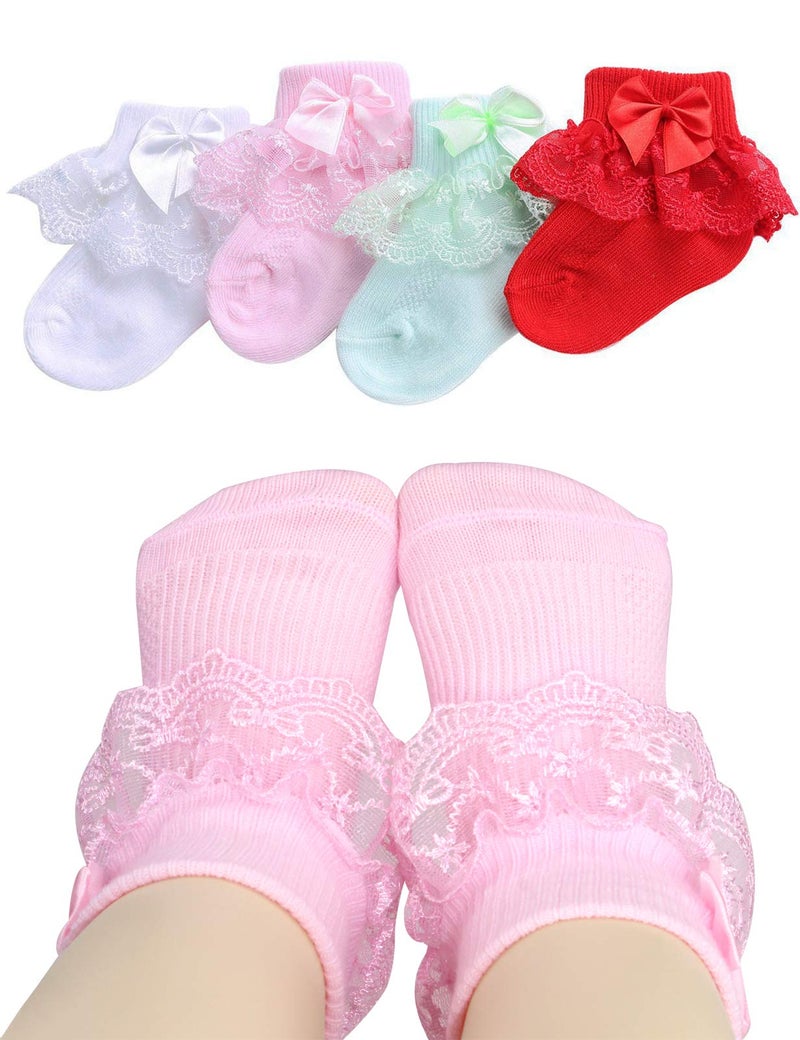 PrinceSasa booties for girls baby socks stocking stuffers for kids infant 0-3 months baby ruffle newborn girl shoes toddler slipper socks princess dress up - Image 1